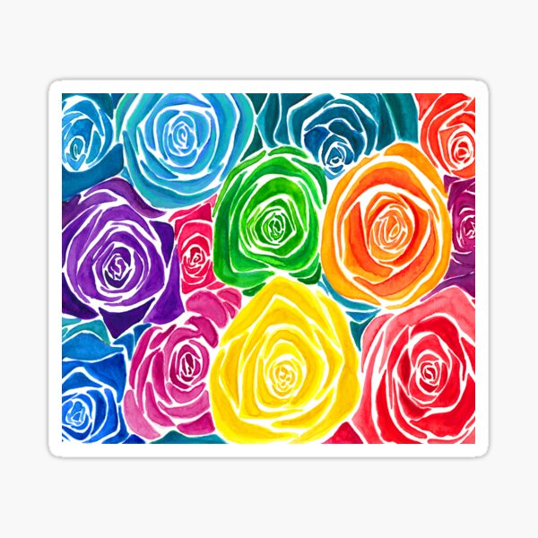 Rainbow roses Sticker