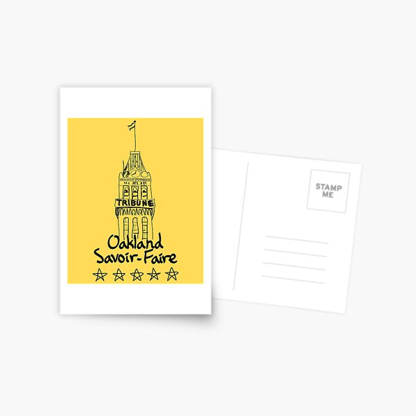 Oakland Savoir-Faire Tribune Building - Art Ho Yellow Postcard