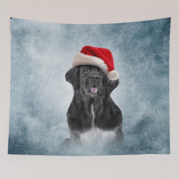Item preview, Drawing, illustration Dog Newfoundland in red hat of Santa Claus  designed and sold by bonidog.