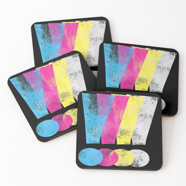 Item preview, Distressed CMYW Exclamation Points designed and sold by wheedesign.