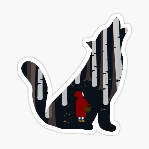 Aperçu de l'œuvre Le chaperon rouge et le loup créée et vendue par inkblotcreative.