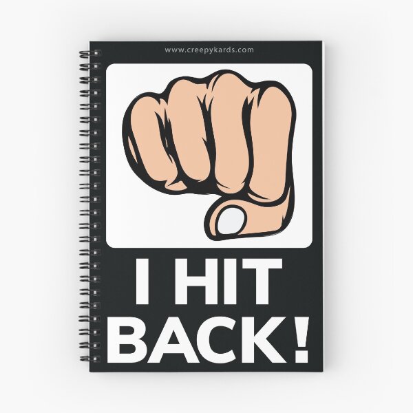 Item preview, I Hit Back (Warning Sign) designed and sold by CreepyKards.