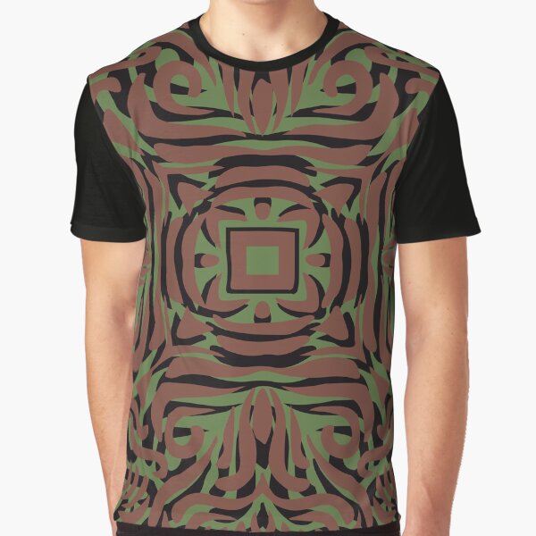 Khaki Swirly Mandala Graphic T-Shirt
