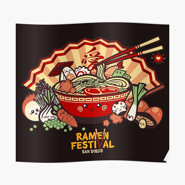 "Ramen Festival Gathering" Poster by SilkRoadDesigns Redbubble