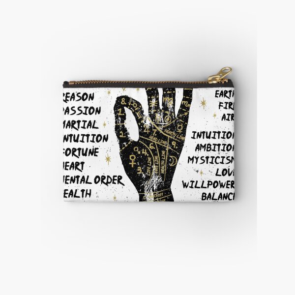 Item preview, Palmistry, chiromancy. Black hand on a white textured background. Poster print design, vector illustration. designed and sold by NONUMMYdesign.