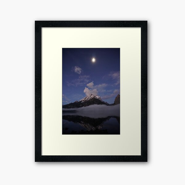 Moonset Grand Tetons Framed Art Print