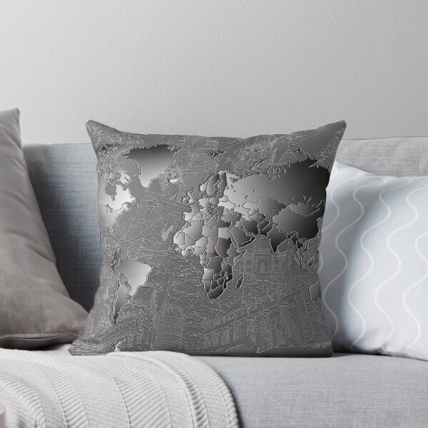 Item preview, World Map silver designed and sold by BekimART.