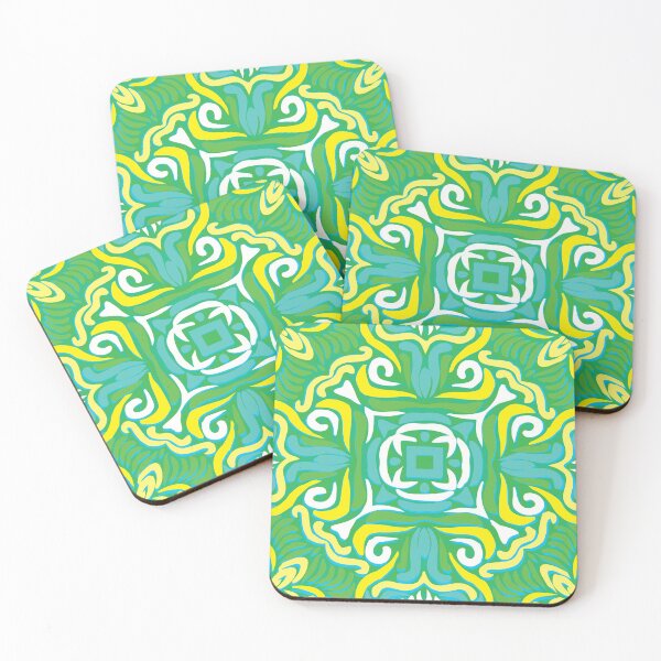 Item preview, Sea Green, Yellow, Blue & White Swirly Mandala designed and sold by Mia Harper Design.