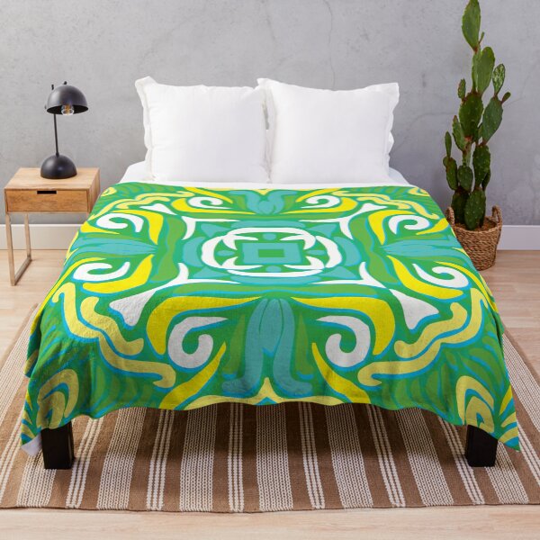 Item preview, Sea Green, Yellow, Blue & White Swirly Mandala designed and sold by Mia Harper Design.