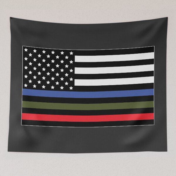 Item preview, Police, Military and Fire Flag designed and sold by CM-PD.