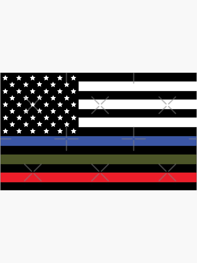 Police, Military and Fire Flag Sticker