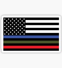 Police, Military and Fire Flag Sticker