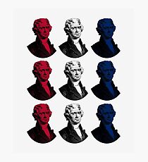 President Thomas Jefferson - Red, White, and Blue Photographic Print