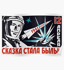 Yuri Gagarin - Vintage sowjetischen Raum Propaganda Poster