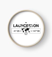 Launceston Tasmania with World Map Coordinates GPS Clock