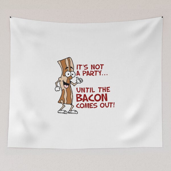 Item preview, Not A Party Until Bacon Cute Cartoon designed and sold by jaycartoonist.
