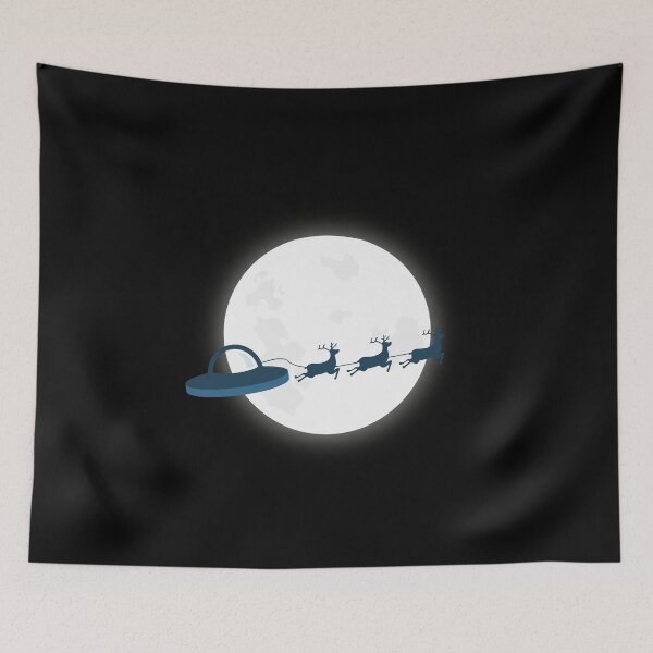Item preview, UFO Santa's Sleigh Reindeer Moon Aliens Christmas designed and sold by Silly Dad Shirts.