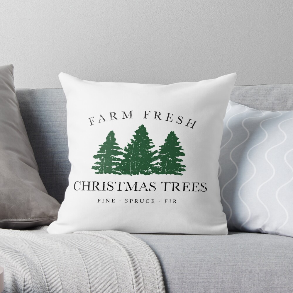 Christmas tree farm top pillow