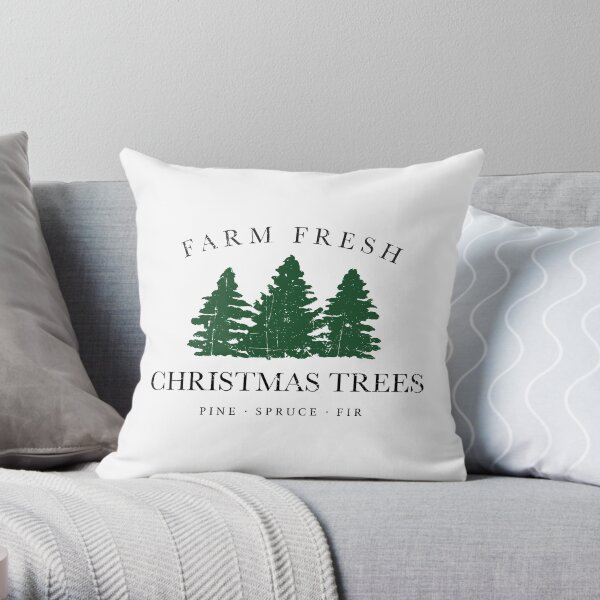 Farm Fresh Christmas Trees Throw Pillow