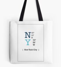 Longitude and Latitude - NY Tote Bag