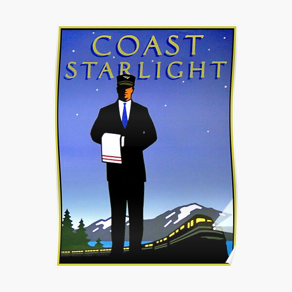 AMTRAK : Vintage Coast Starlight Train Advertising Print. Poster