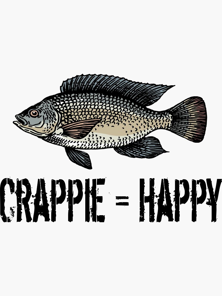 Crappie Shirt - Crappie Fishing - Crappie Equals Happy - Fish Shirt -  Fishing Shirt | Sticker