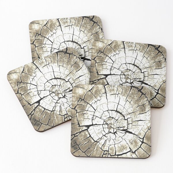 Item preview, Tree Stump In Pale Grey Monotone Abstract Art designed and sold by taiche.
