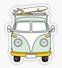 Hippie Van with Surfboard Sticker