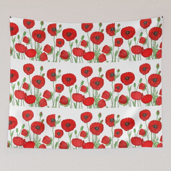 Aperçu de l'œuvre Coquelicots rouges champ de fleurs aquarelle par Irina Sztukowski créée et vendue par Irina Sztukowski.