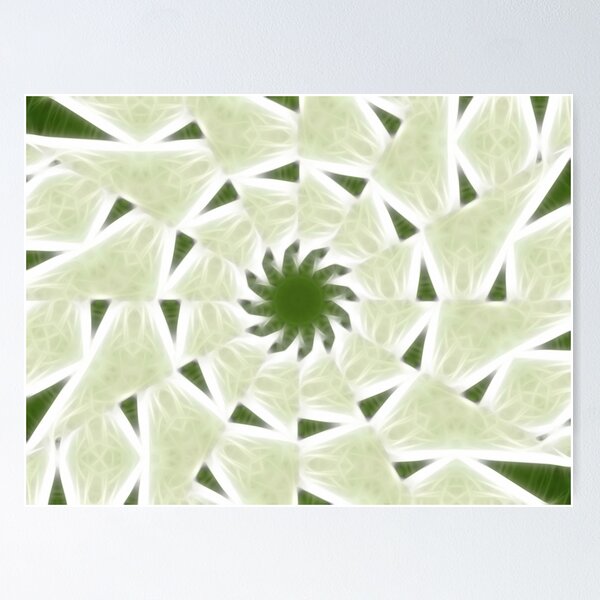 Item preview, Green White Kaleidoscope Art 2 designed and sold by TravelPhotoArt.