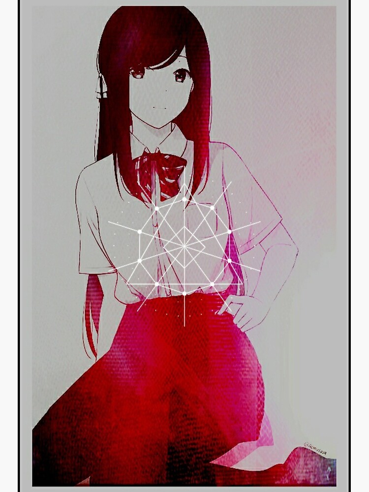 Pretty Anime Girl Ruby Red Geometric Art Board Print By Pretty Anime Girl Ruby Red Geometric Art Board Print By