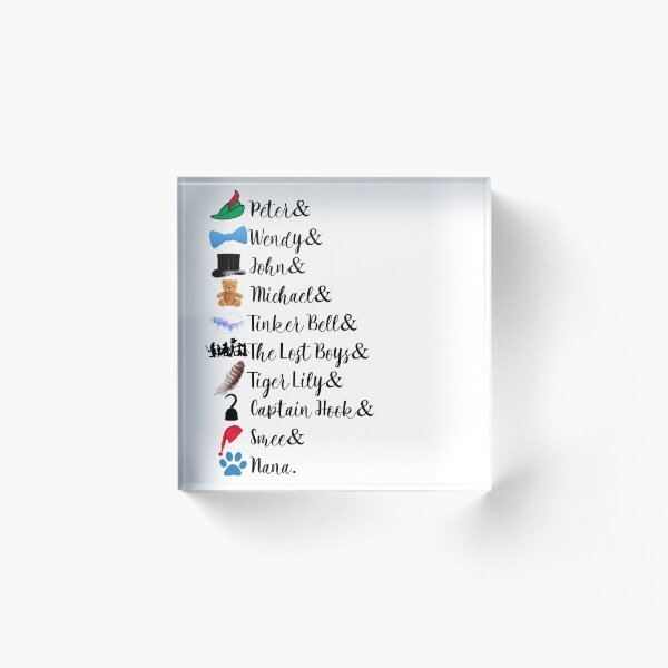Peter Pan Names Acrylic Block