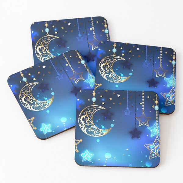 Item preview, Gold Crescent on Blue Background designed and sold by Blackmoon9.