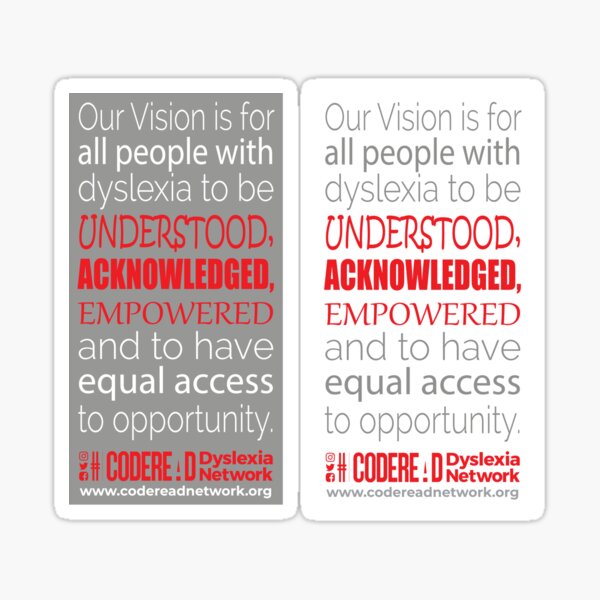 Our Vision - Dyslexia Awareness Sticker