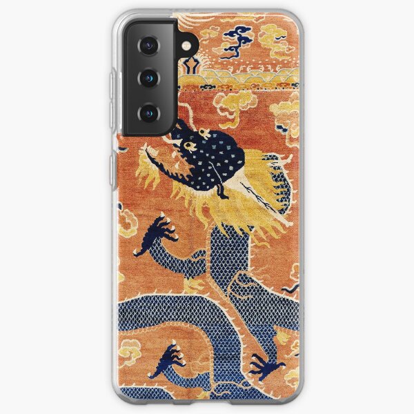 Ningxia Blue Dragon Chinese Pillar Antique Rug Print Samsung Galaxy Soft Case