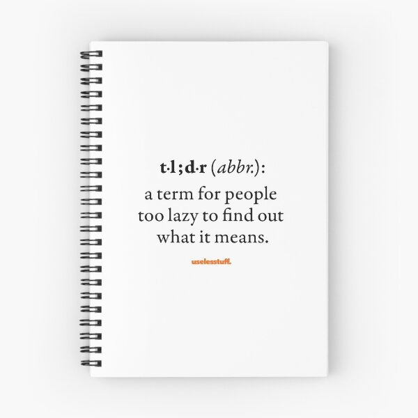 Item preview, 16879-01-BLT – Uselesstuff® Dictionary – tl;dr – Complete (Black) designed and sold by Uselesstuff.