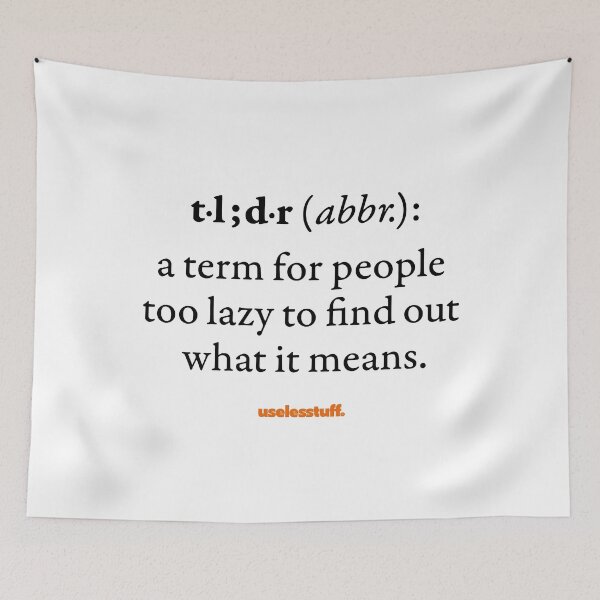 Item preview, 16879-01-BLT – Uselesstuff® Dictionary – tl;dr – Complete (Black) designed and sold by Uselesstuff.
