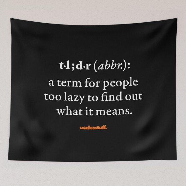 Item preview, 16879-01-BDK – Uselesstuff® Dictionary – tl;dr – Complete (White) designed and sold by Uselesstuff.