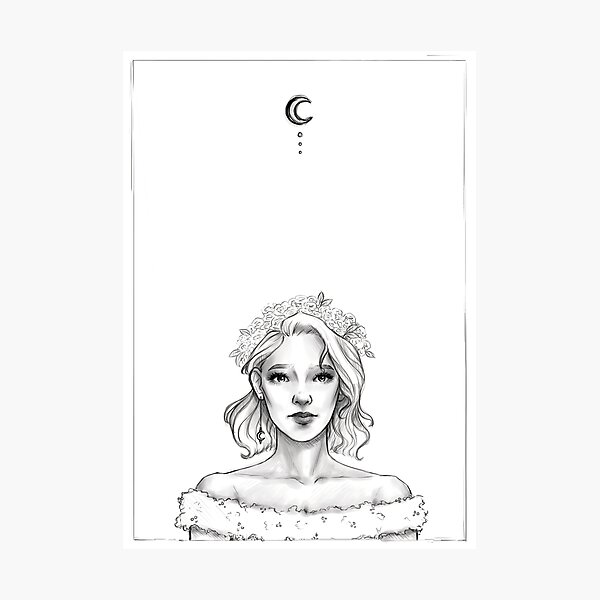 Girl and the Moon Photographic Print