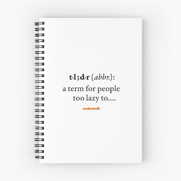 Item preview, 16879-02-BLT – Uselesstuff® Dictionary – tl;dr – Concise (Black) designed and sold by Uselesstuff.