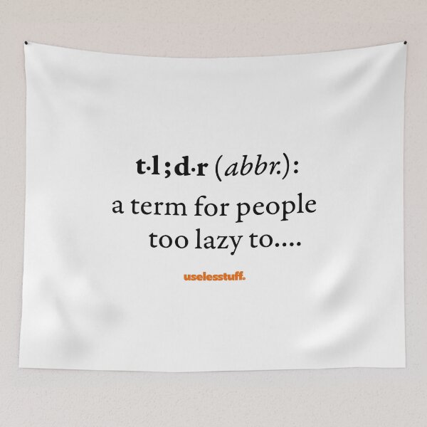 Item preview, 16879-02-BLT – Uselesstuff® Dictionary – tl;dr – Concise (Black) designed and sold by Uselesstuff.