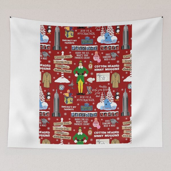 Item preview, Buddy the Elf collage, Red background  designed and sold by Brenda E  Hewitt.