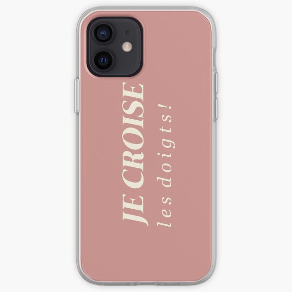 Je Croise Les Doigts Pink Iphone Case By Meowcaron Redbubble