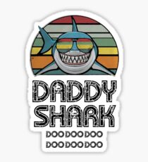 Papa Shark Retro Sticker