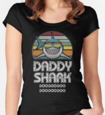 Daddy Shark Retro - For Dark Print Women's Fitted Scoop T-Shirt