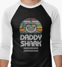 Daddy Shark Retro - For Dark Print Men's Baseball Âľ T-Shirt
