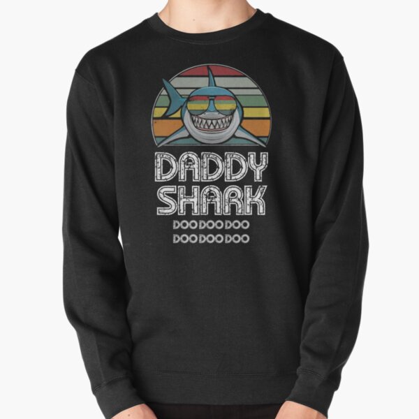 Daddy Shark Retro - For Dark Print Pullover Sweatshirt