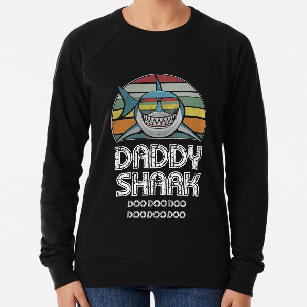 Daddy Shark Retro - For Dark Print Lightweight Sweatshirt