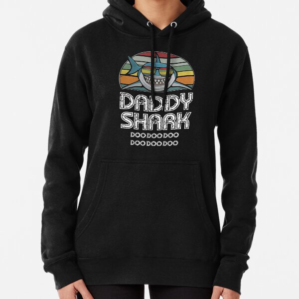 Daddy Shark Retro - For Dark Print Pullover Hoodie