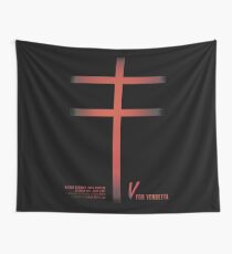 V for vendetta, minimal movie poster for film with Natalie Portman based on Alan Moore graphic novel Wall Tapestry